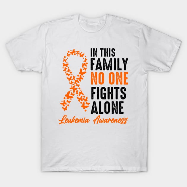 No One Fights Alone Leukemia Awareness T-Shirt by JB.Collection